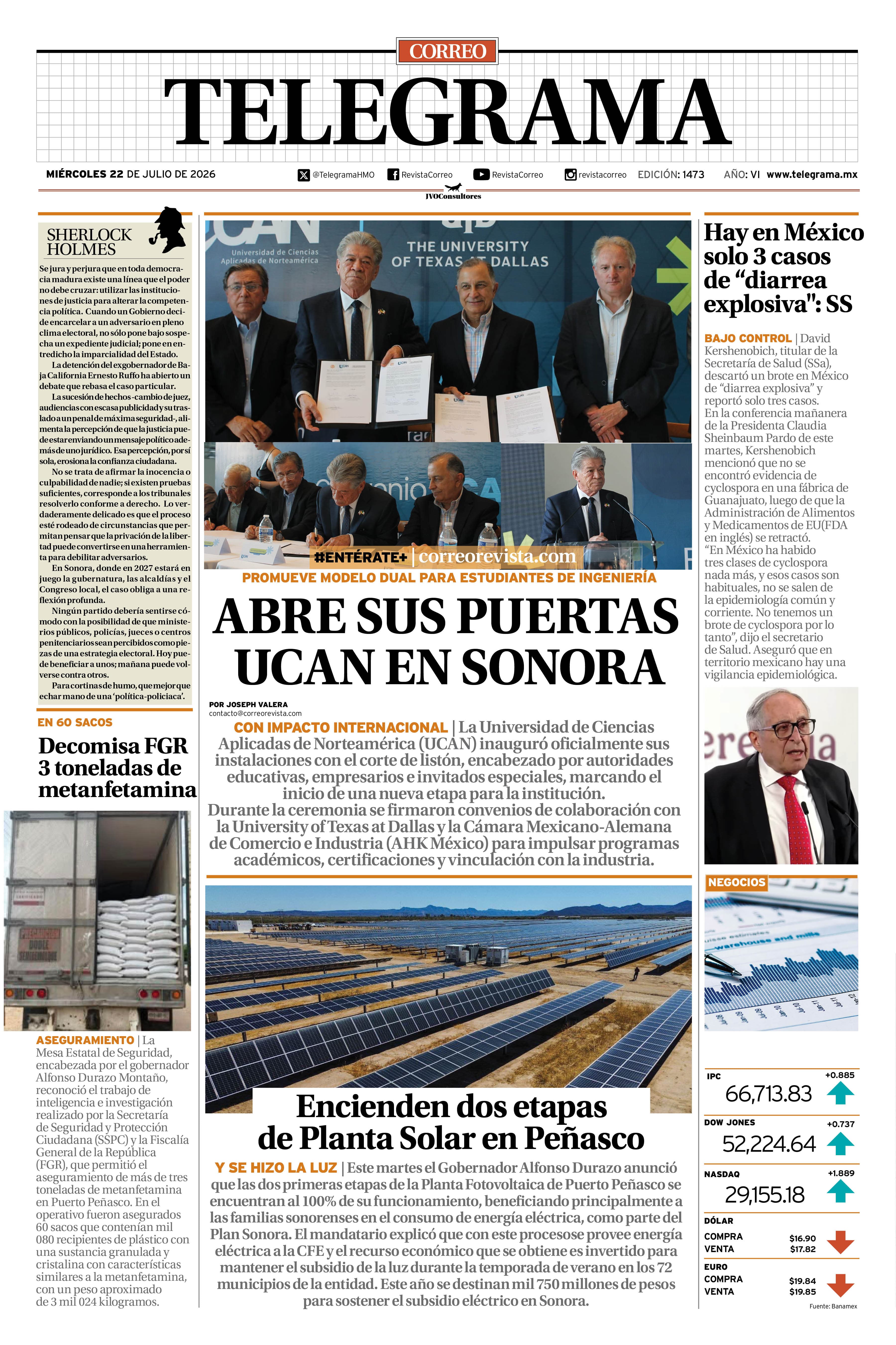 Portada de la edición TELEGRAMA 1473