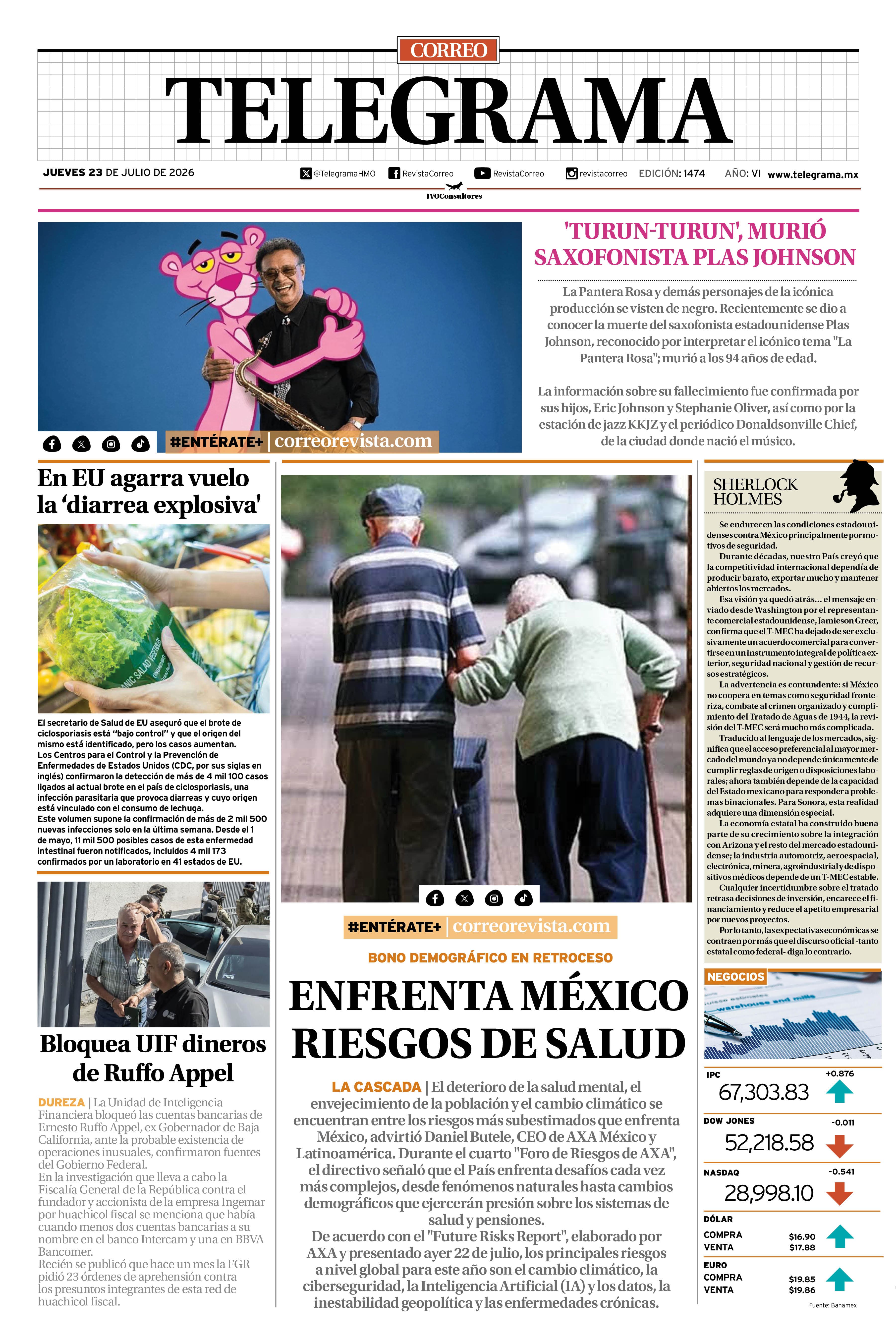 Portada de la edición TELEGRAMA 1474