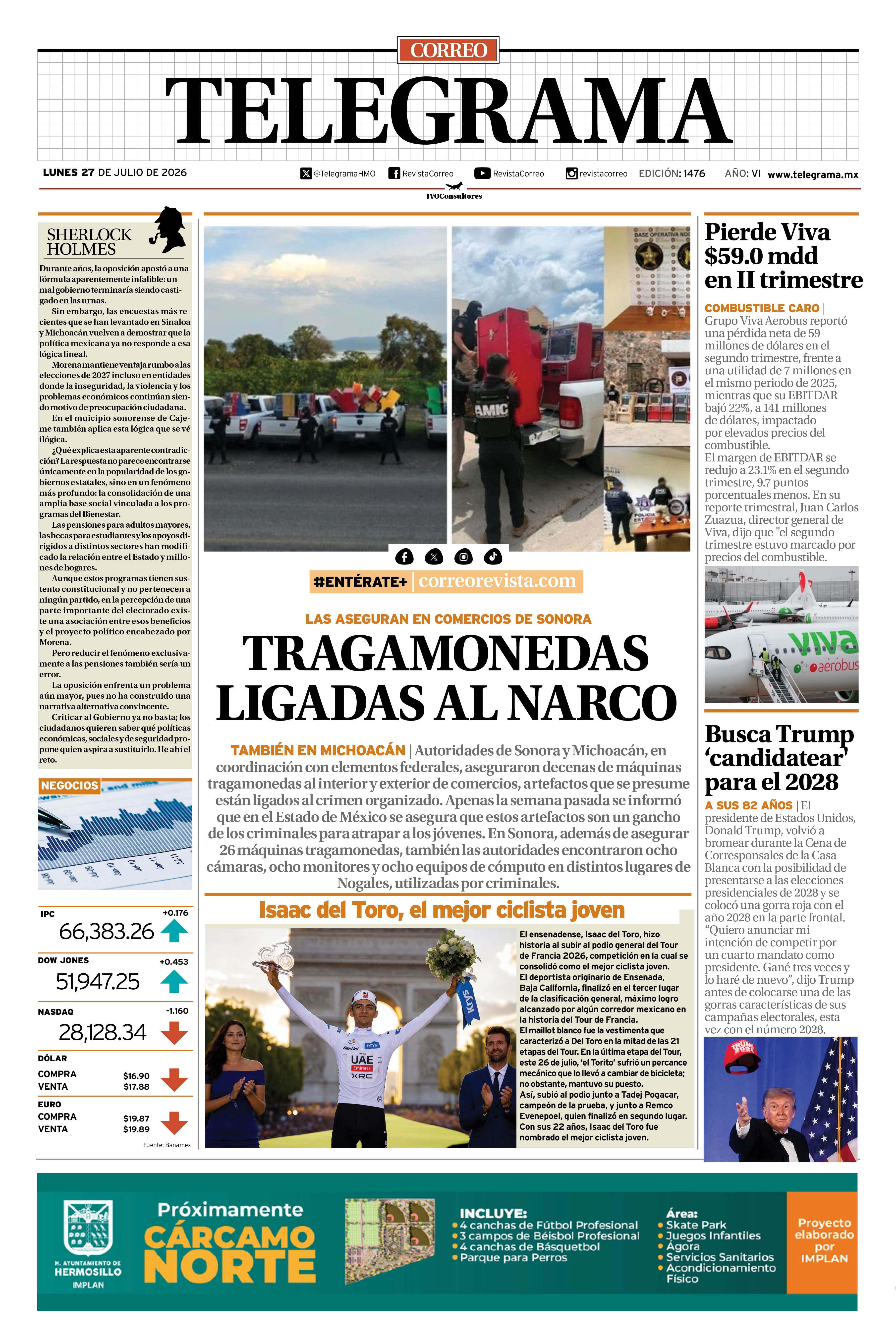 Portada de la edición TELEGRAMA 1476