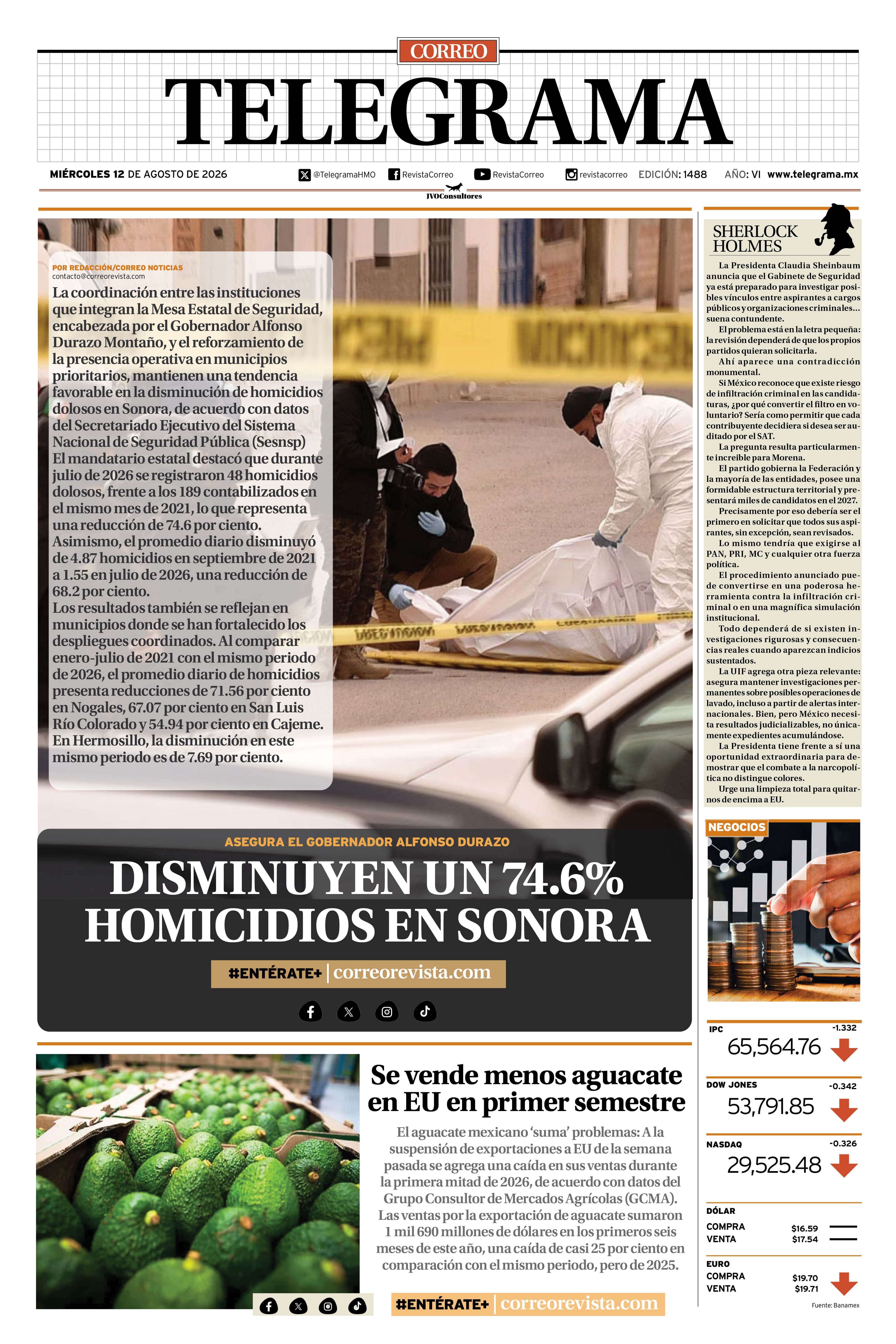 Portada de la edición TELEGRAMA 1488