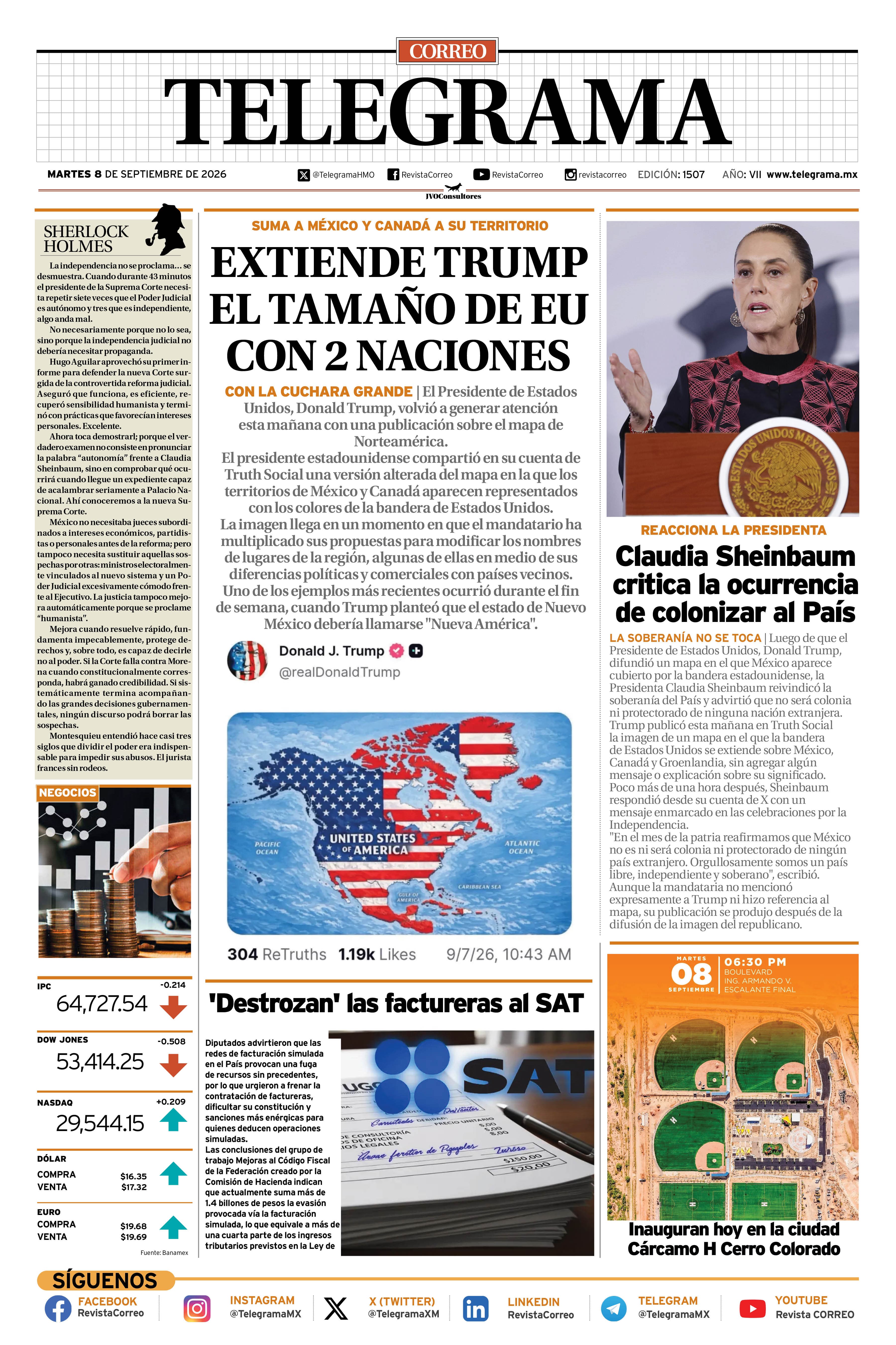 Portada de la edición TELEGRAMA 1507