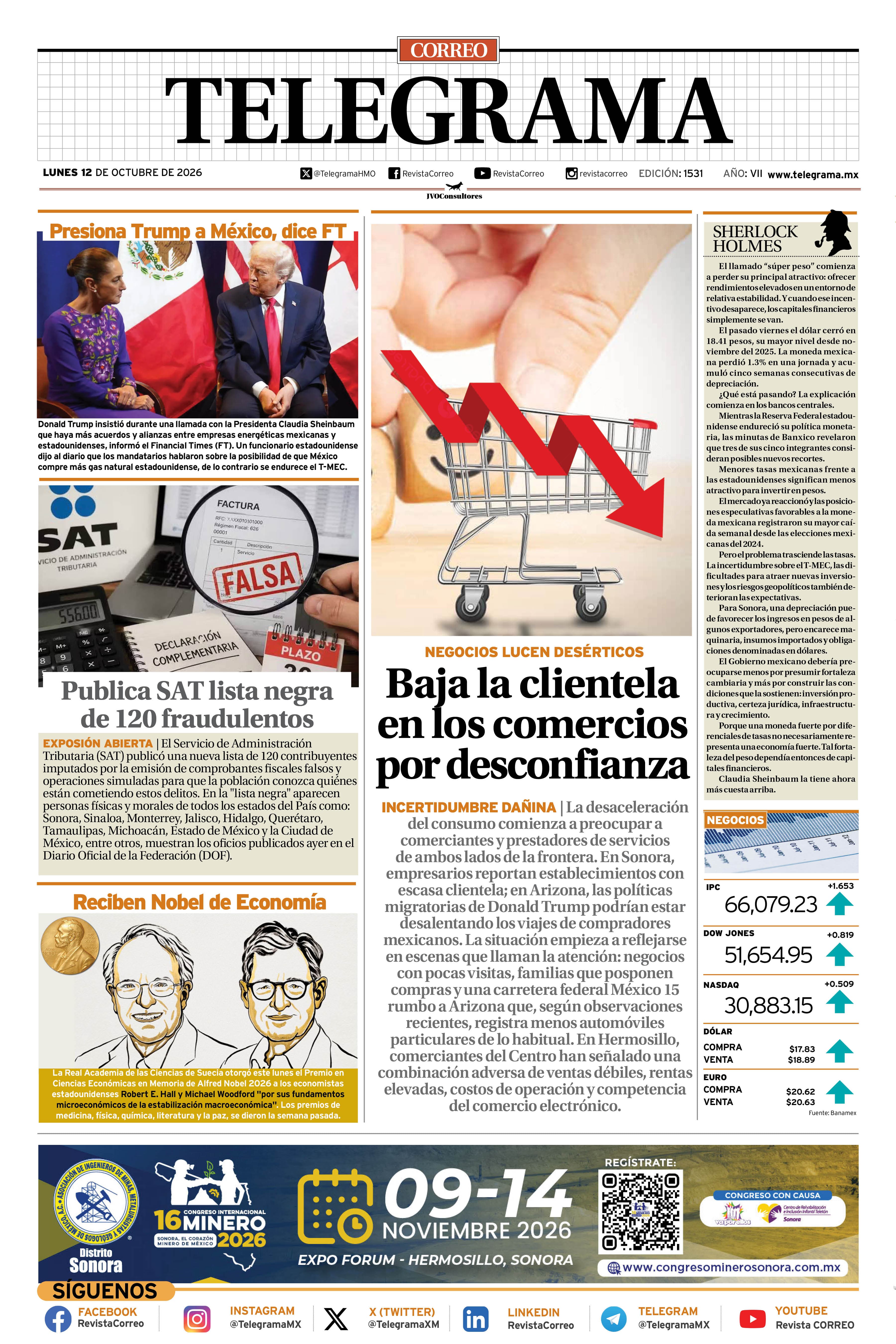 Portada de la edición TELEGRAMA 1531