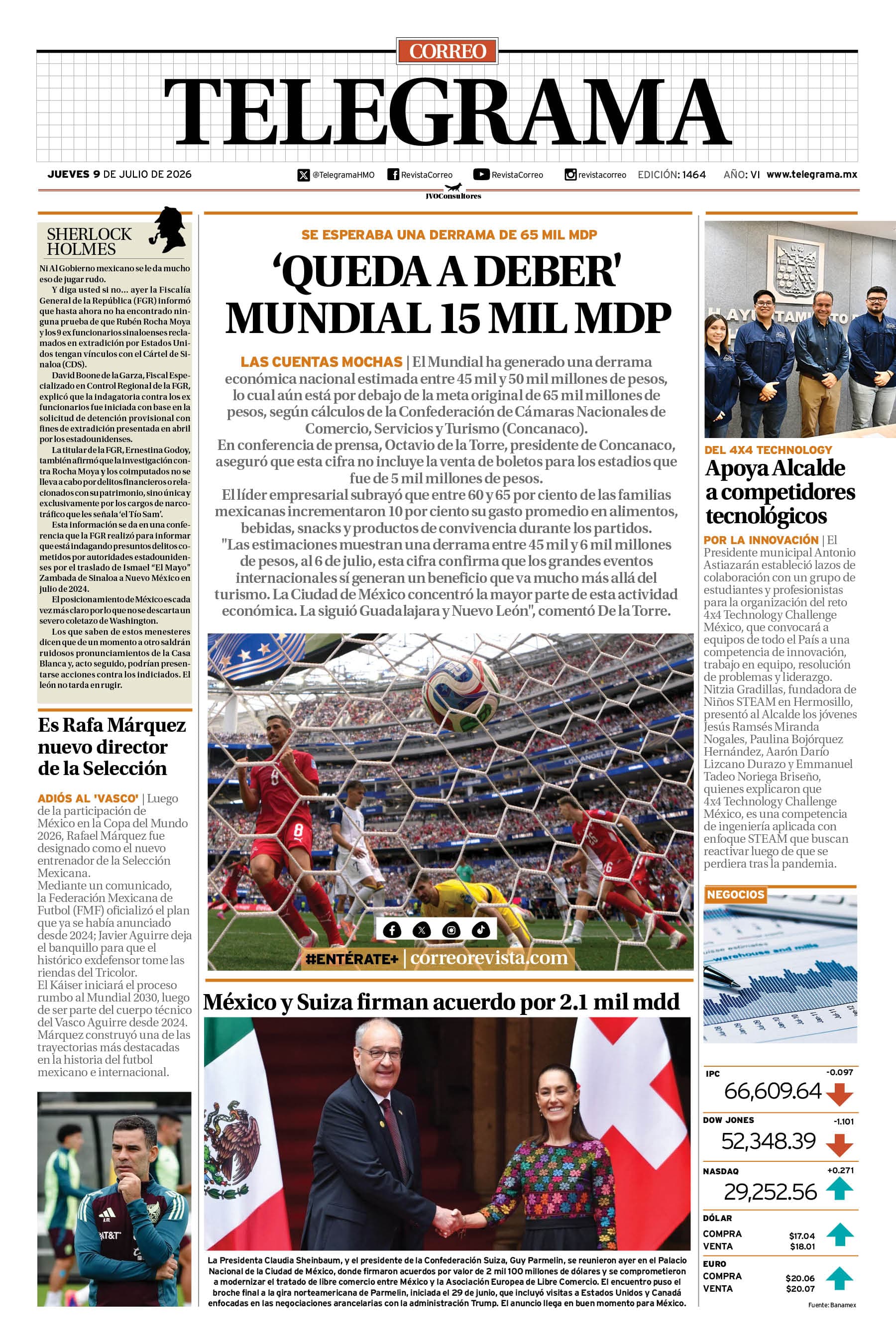 Portada de la edición TELEGRAMA 1464