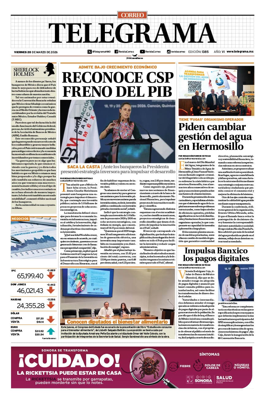 Portada de la edición TELEGRAMA 1385