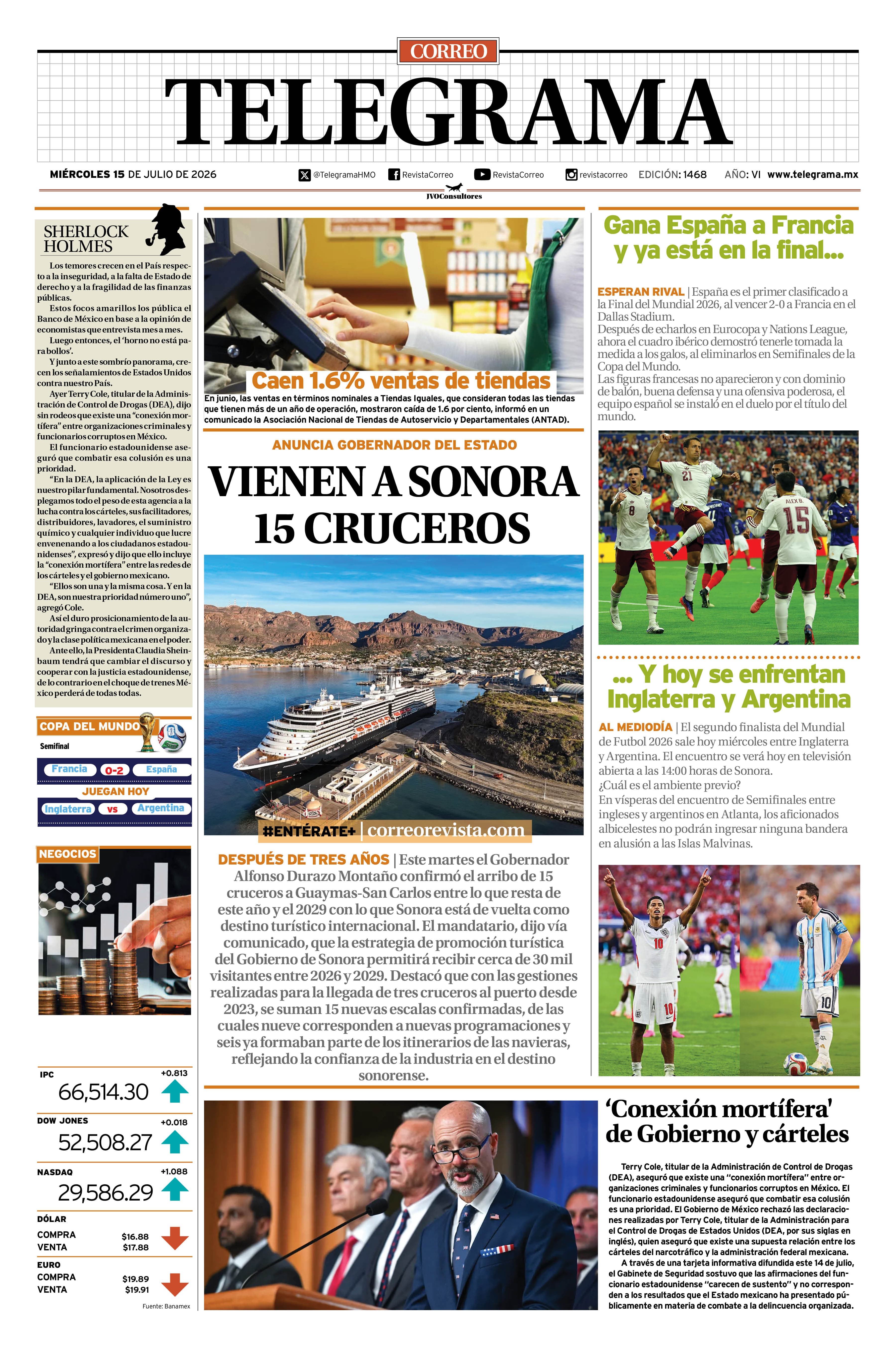 Portada de la edición TELEGRAMA 1468