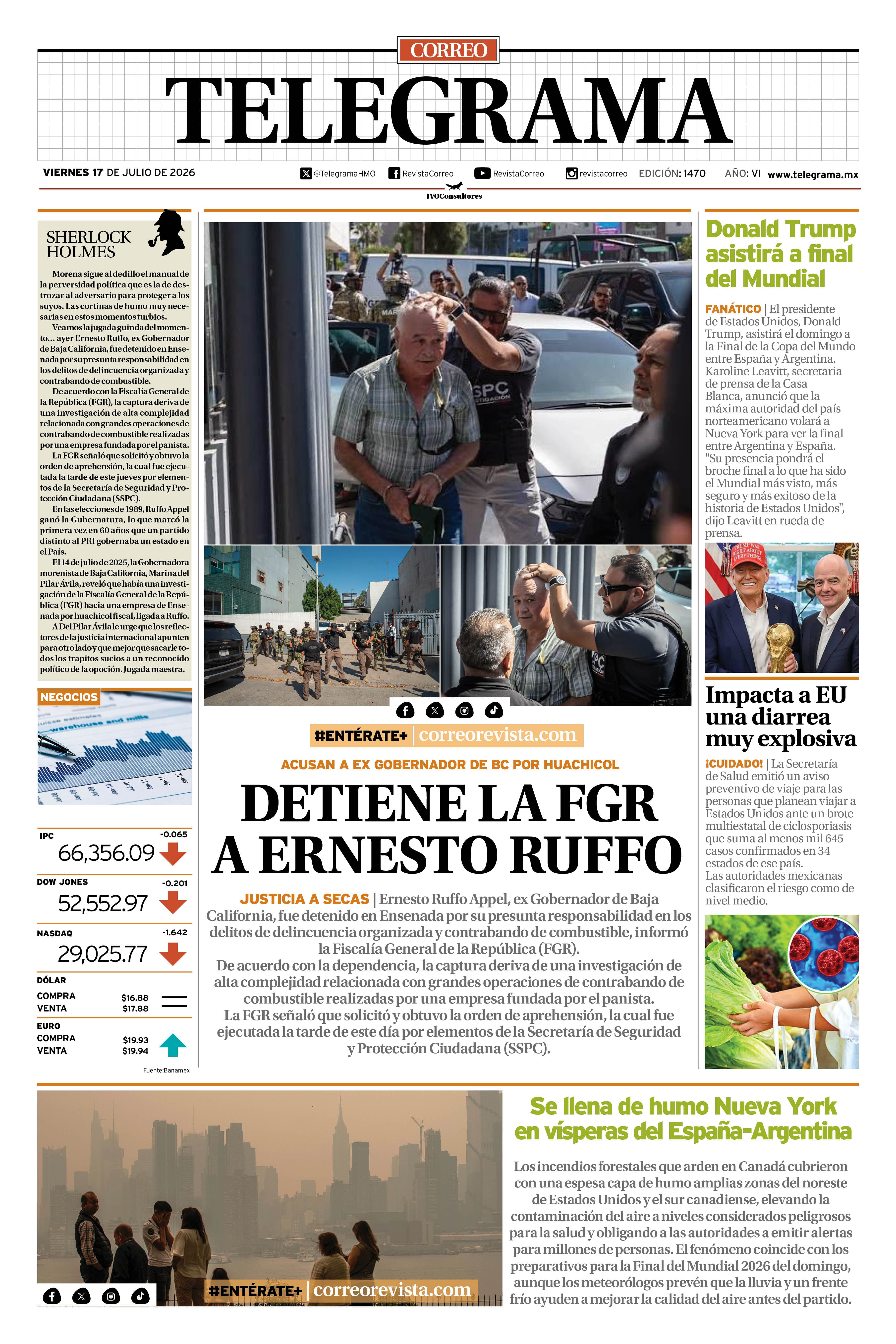 Portada de la edición TELEGRAMA 1470