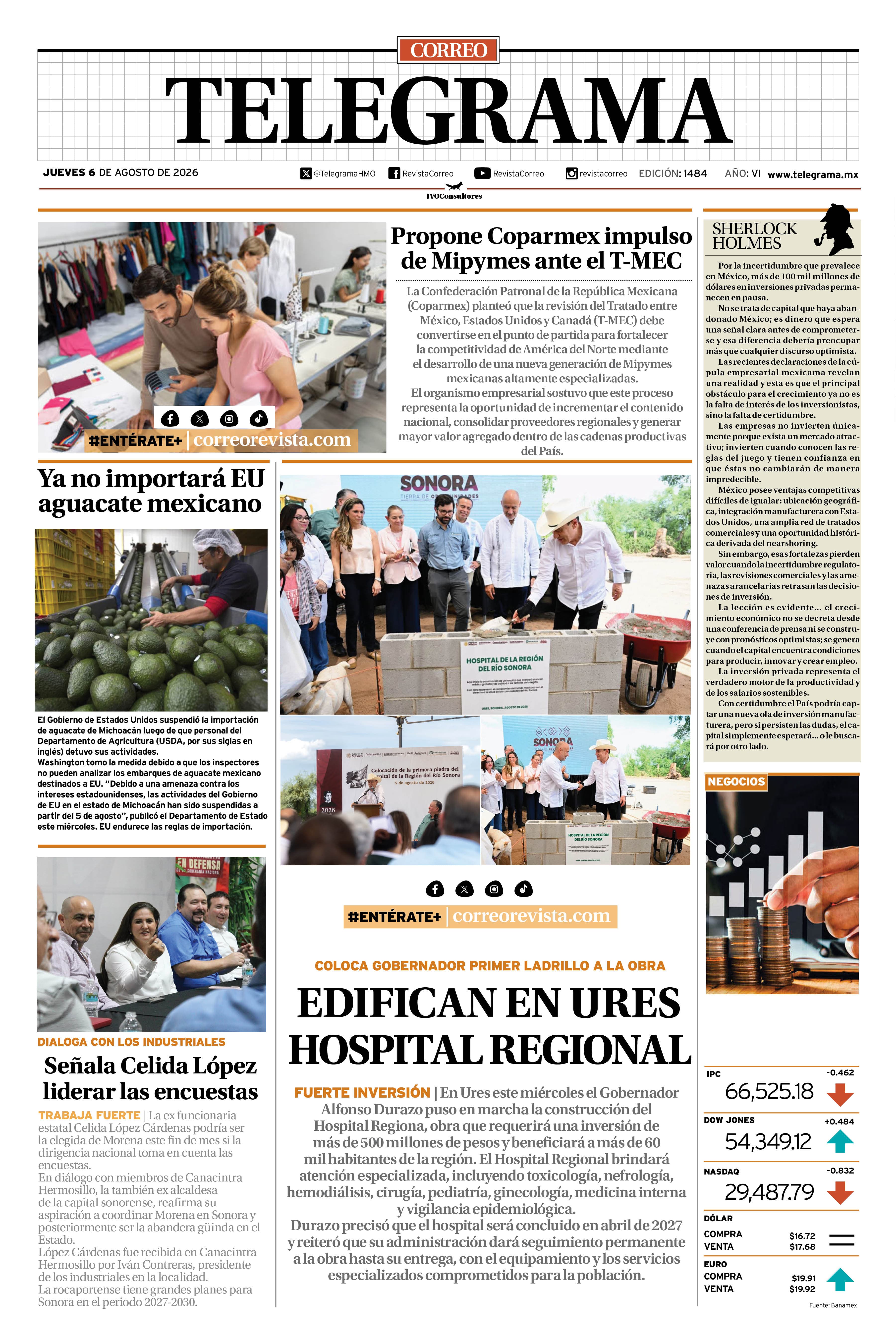 Portada de la edición TELEGRAMA 1484