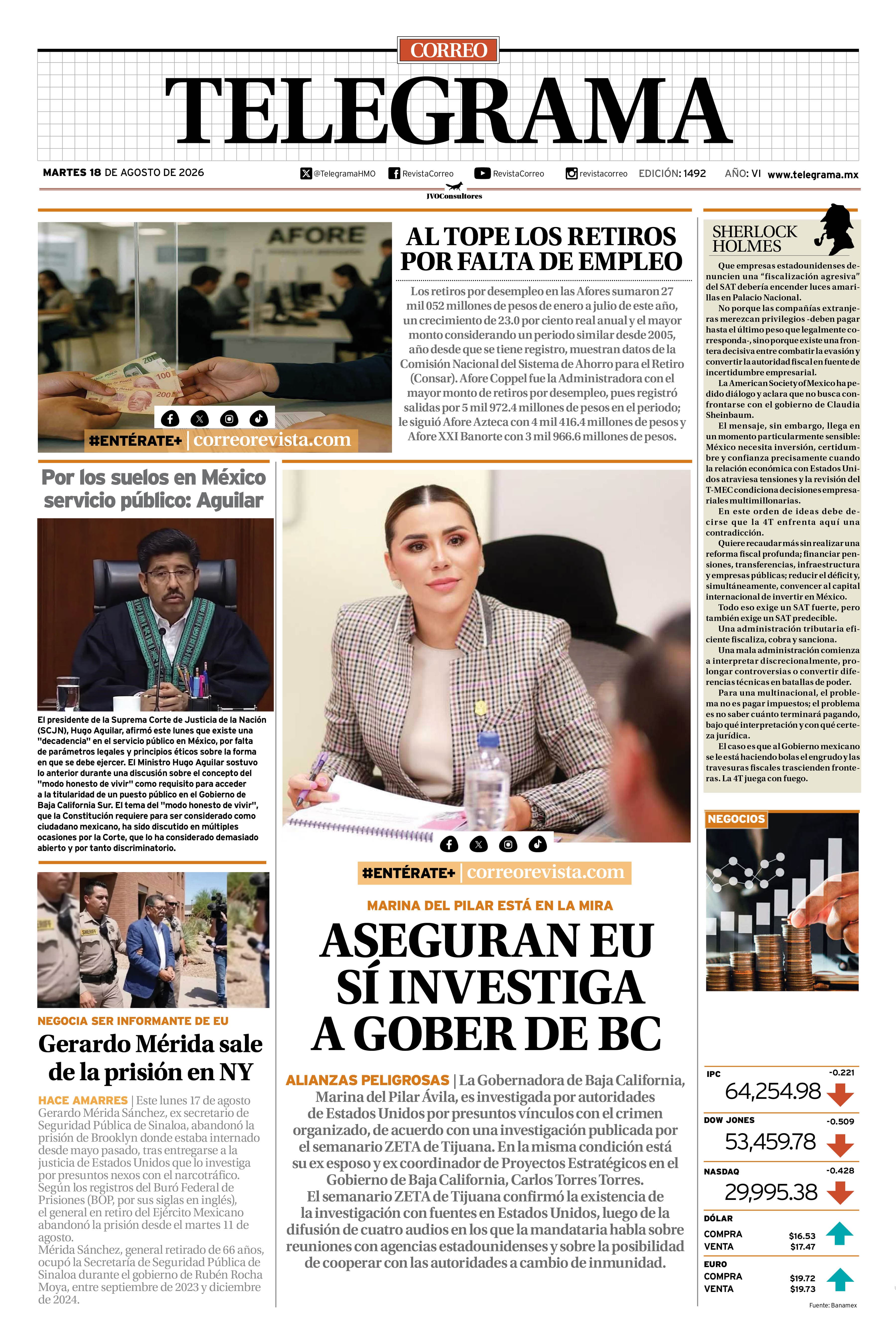 Portada de la edición TELEGRAMA 1492