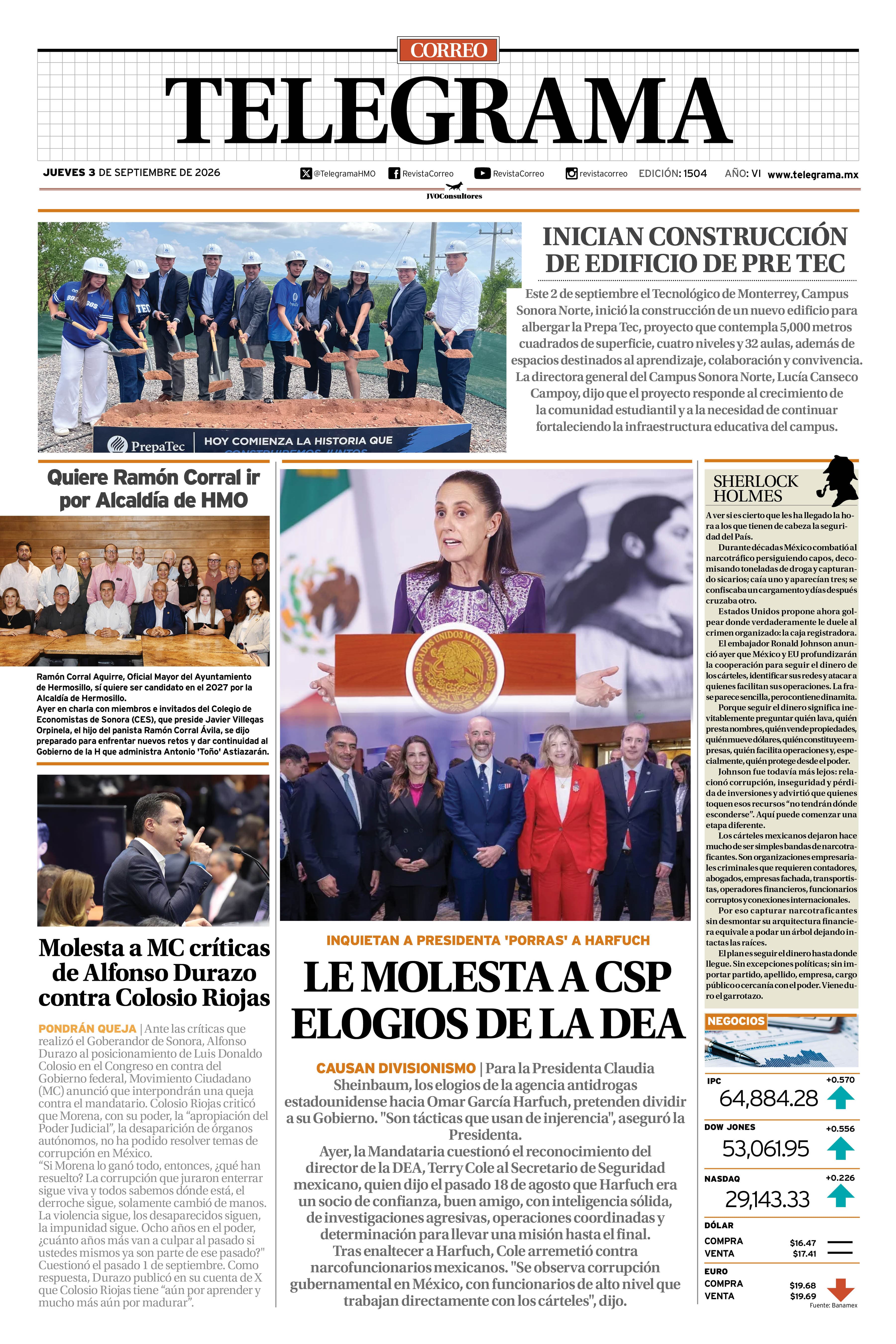 Portada de la edición TELEGRAMA 1504